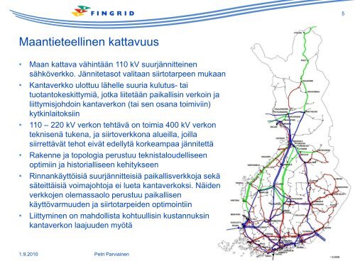 Missä kantaverkon rajat kulkevat? - Fingrid