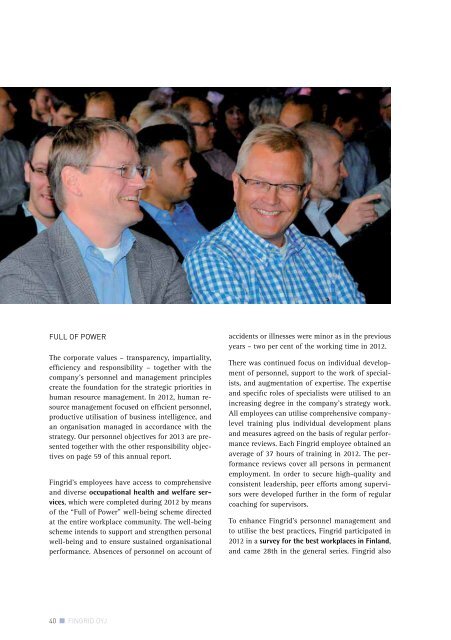 Annual Report 2012 - Fingrid