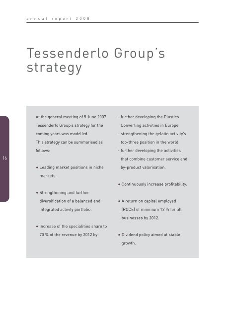 Annual Report 2008 English [PDF, 2.69 MB] - Tessenderlo Group