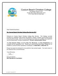 Bus Application Form - Coolum Beach Christian College