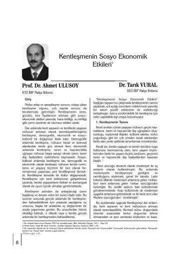 KentleÅmenin Sosyo Ekonomik Etkileri