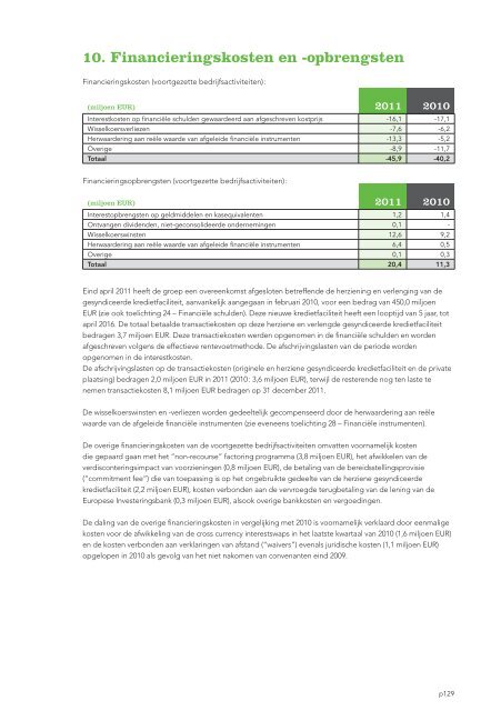 Jaarverslag 2011 met daarin het geconsolideerde - Tessenderlo ...