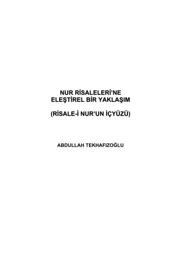 Nur Risaleleri'ne EleÅtirel Bir YaklaÅÄ±m - Ä°slah