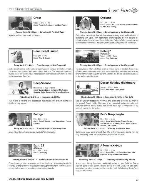 2004 Program - Tiburon International Film Festival