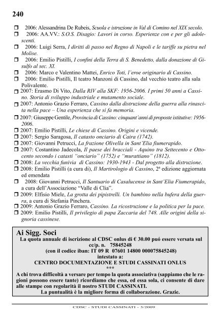 Anno IX nÂ° 3 luglio - settembre 2009 - Studi Cassinati