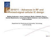 RF and Mixed-Signal - Lund Circuit Design Workshop
