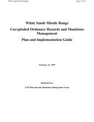 White Sands Missile Range Unexploded Ordnance Hazards and ...