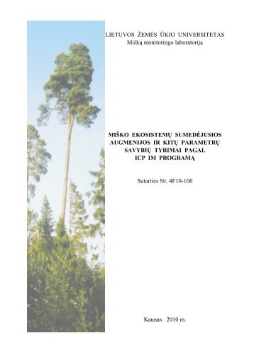 2010 metų tyrimų rezultatų analizės ataskaita - Aplinkos apsaugos ...