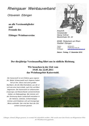 Rheingauer Weinbauverband Ortsverein ... - Weinbauverein  Eibingen