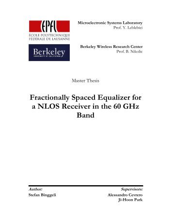 Fractionally Spaced Equalizer for a NLOS Receiver in the 60 GHz ...