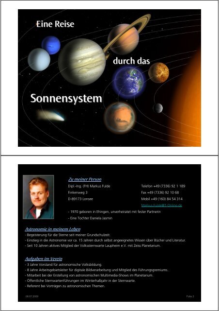 Sonnensystem - Kleinmaeusiges.de