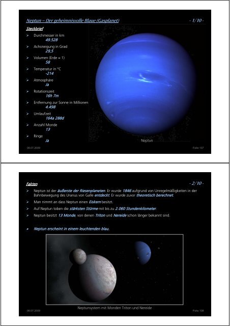 Sonnensystem - Kleinmaeusiges.de