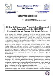 Sintesi dell'Assemblea Provinciale dei lavoratori delle Agenzie ... - FLP