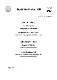 Tagesordnung Öffentlicher Teil - Weilheim