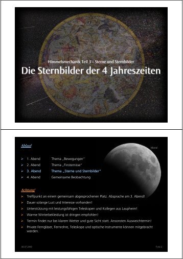 Die Sternbilder der 4 Jahreszeiten - Kleinmaeusiges.de