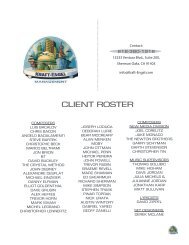 Download PDF of Client Roster - Kraft-Engel Management