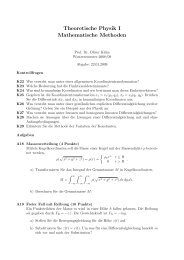 Theoretische Physik I Mathematische Methoden - Uni Rostock