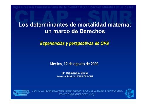 Los determinantes de mortalidad materna: un marco de ... - CINU