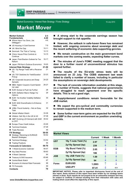 Market Economics | Interest Rate Strategy - BNP PARIBAS ...