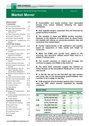 MARKET MOVER - BNP PARIBAS - Investment Services India