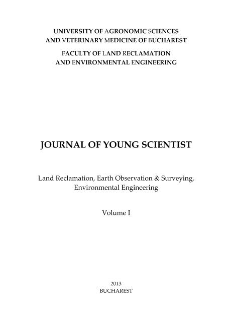 JOURNAL OF YOUNG SCIENTIST - Agriculture for