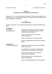 - 1 - STADT WEINSBERG LANDKREIS HEILBRONN Satzung zur ...