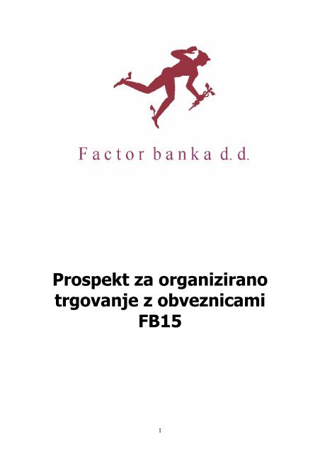 Factor banka, d. d., Ljubljana - Agencija za trg vrednostnih papirjev