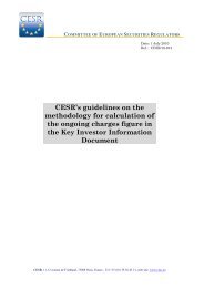 CESR's guidelines on the methodology for calculation of the ... - Esma