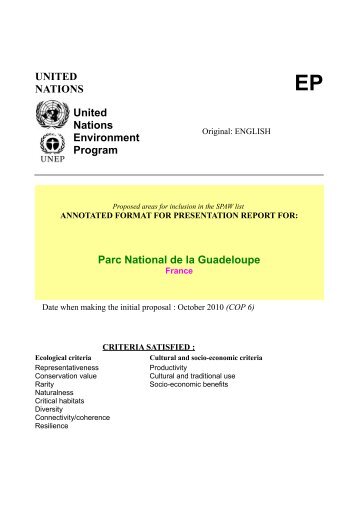 National Park of Guadeloupe - CAR-SPAW-RAC