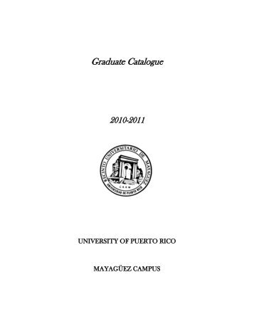 Graduate Catalogue - UPRM