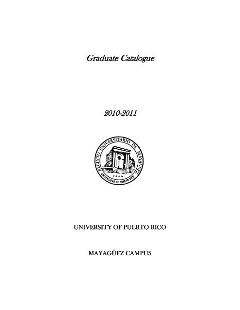 Graduate Catalogue - UPRM