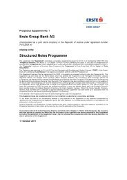 Erste Group Bank AG Structured Notes Programme - Malta Financial ...