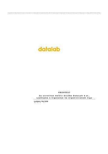 DataLab Tehnologije, d.d., Ljubljana - Agencija za trg vrednostnih ...