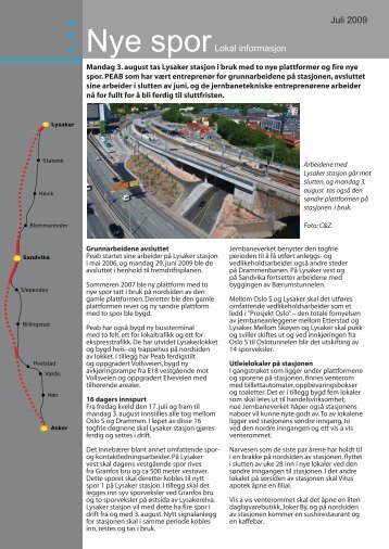 Nye spor Lysaker stasjon juli 2009 - Jernbaneverket