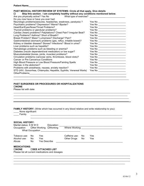 H&P Registration Forms Kit - Aesthetic Only - Urogyn.org