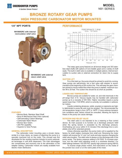 1//3 hp motor required 1//4/" port Bronze Rotary Gear Pumps Carbonator Mount