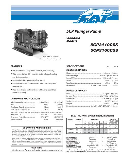 5CP Plunger Pump - Cat Pumps
