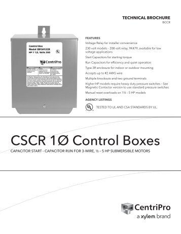 CSCR 1Ø Control Boxes - Depco Pump Company