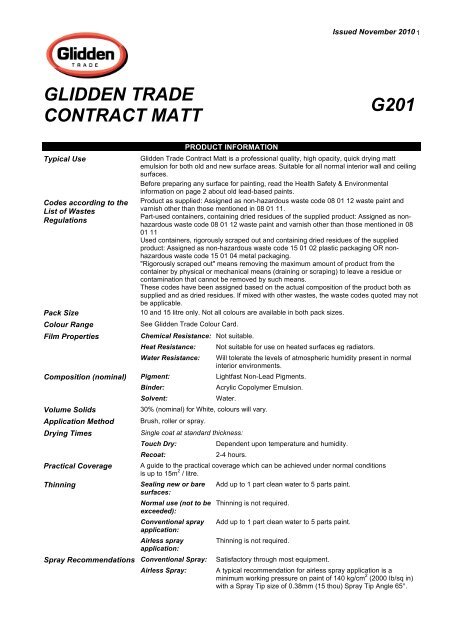 Glidden Trade Contract Matt G201