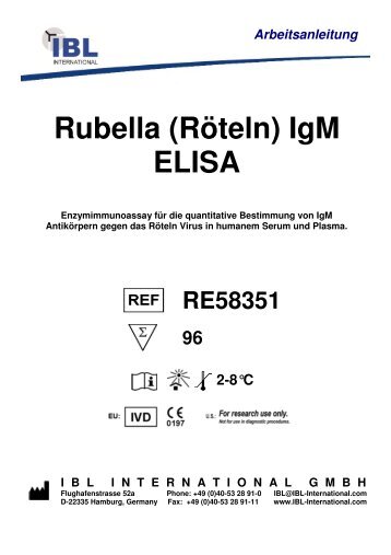 Rubella (RÃ¶teln) IgM ELISA - IBL international