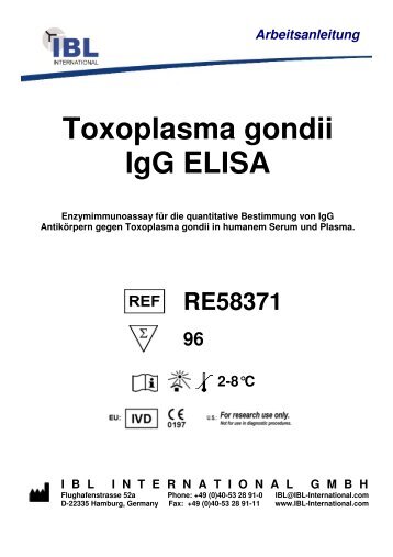 Arbeitsanleitung Toxoplasma gondii IgG ELISA - IBL international