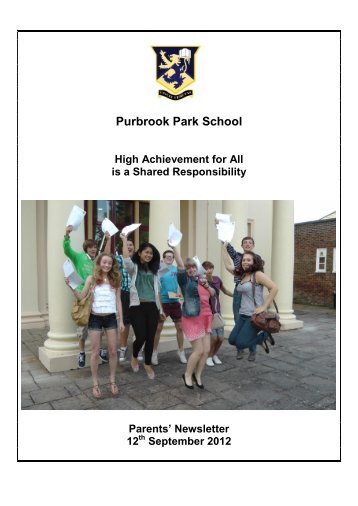 Purbrook Park School High Achievement for All is a Shared ...