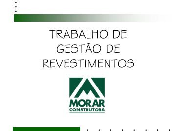 trabalho de gestÃ£o de revestimento