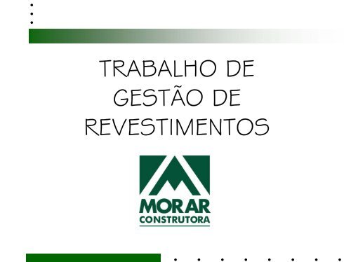 trabalho de gestÃ£o de revestimento