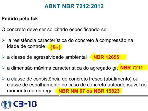 ABNT NBR 7212:2012 - Comunidade da ConstruÃ§Ã£o