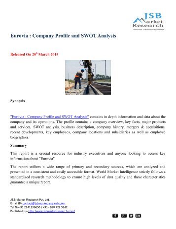 JSB Market Research: Eurovia : Company Profile and SWOT Analysis