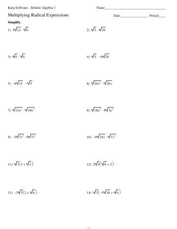 Simplifying Radicals Pdf Mrs Ward