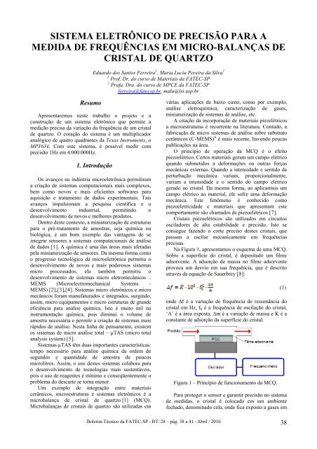 modelo para resumo expandido - Boletim TÃ©cnico da FATEC-SP