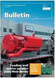 Bulletin Leading well service supplier joins Weir family - Weir Minerals