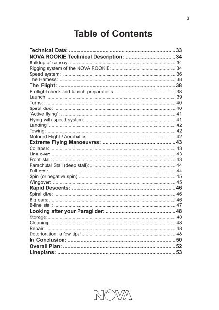 BETRIEBSHANDBUCH ROOKIE - Nova Paragliding